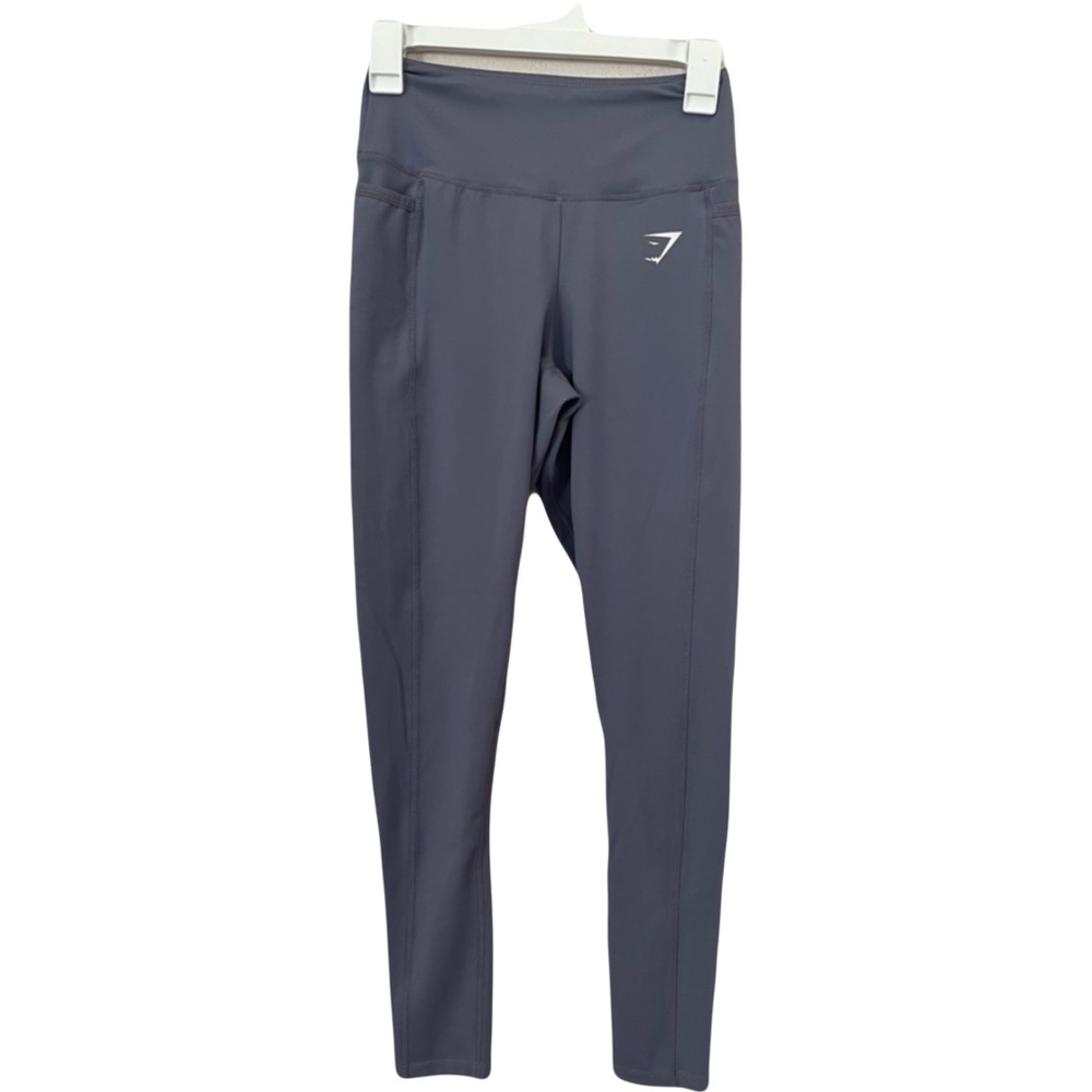 Gymshark Activewear Leggings Workout Blue Gray High Rise Pull On XS Gym Yoga